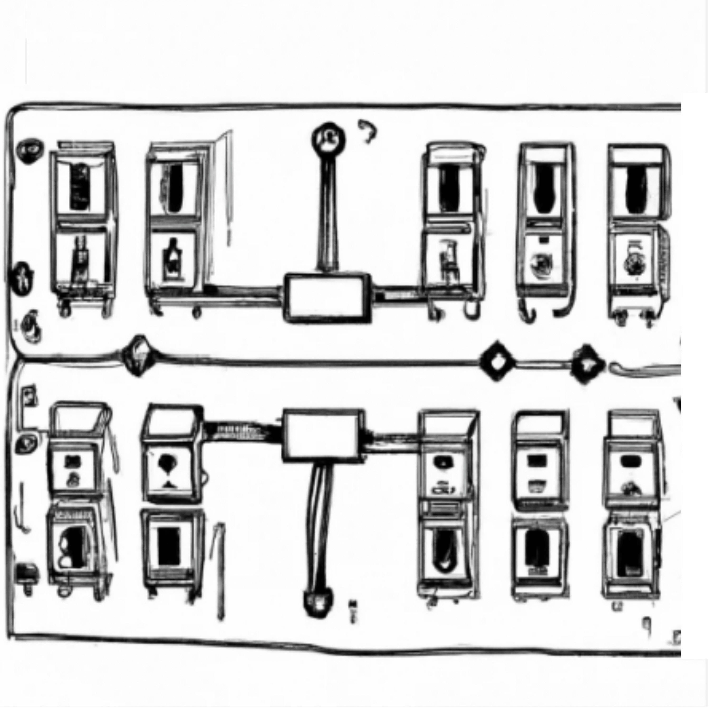 Line drawing of a set of switches