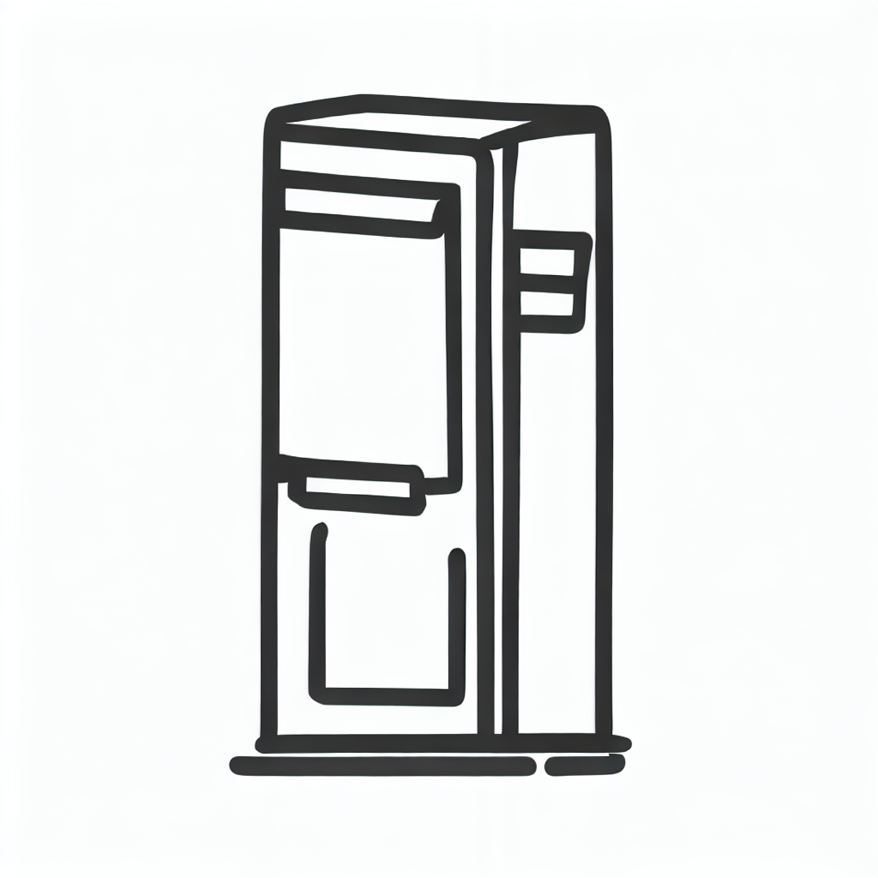 Line drawing of a vending machine