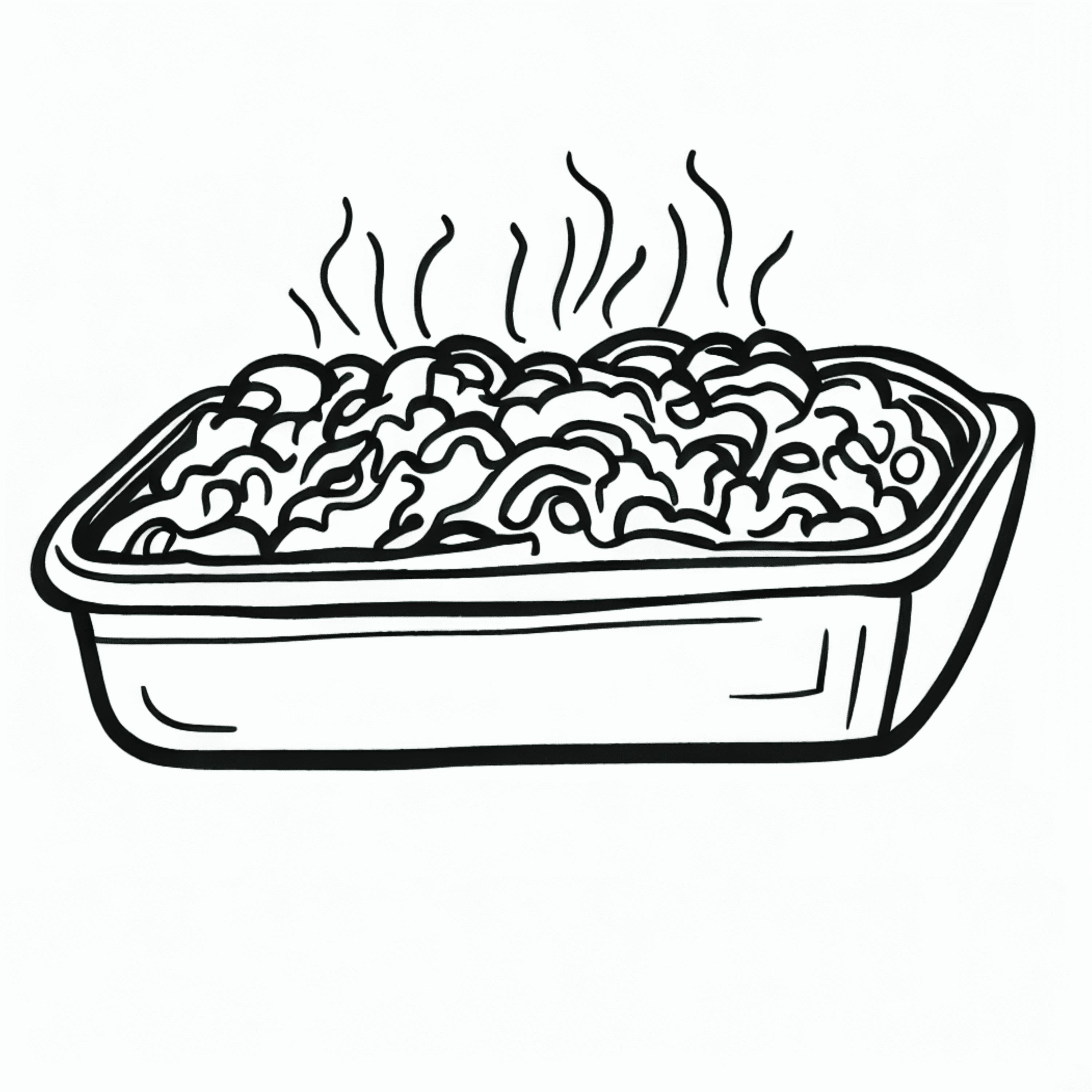 Line drawing of a casserole dish